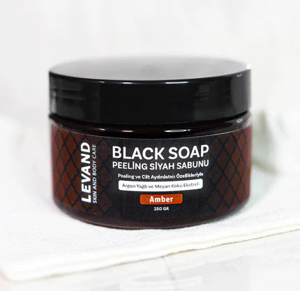 Moroccan black soap with argan and amber